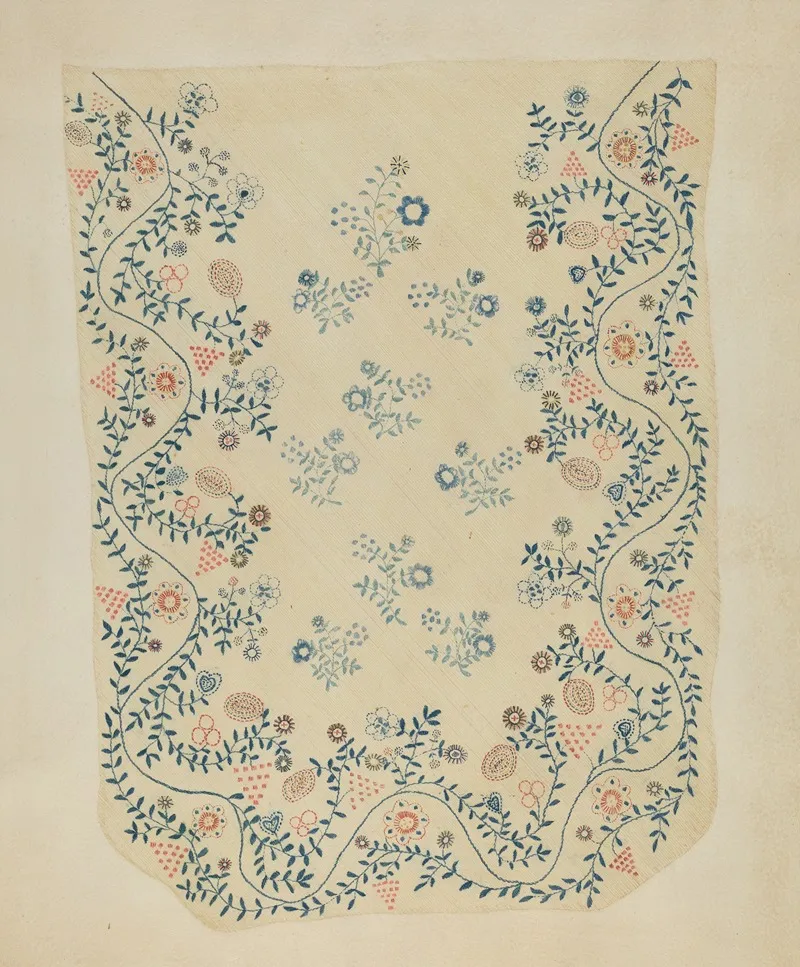 Embroidered Blanket by Dorothy Lacey - Canvas Print
