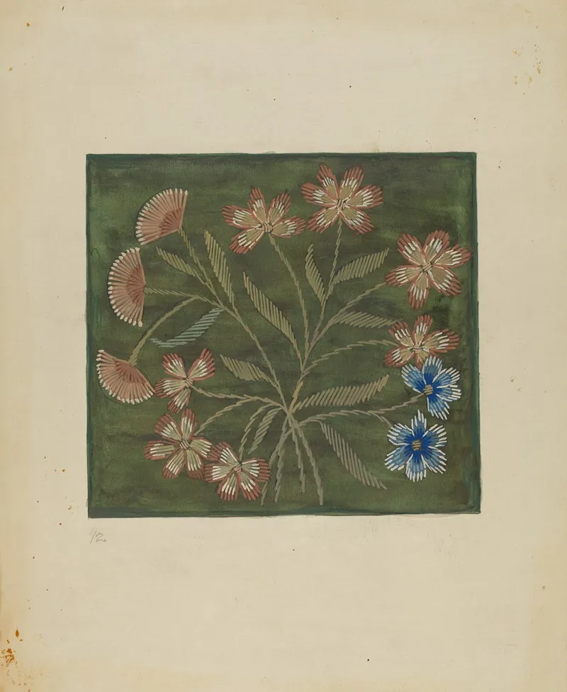 Embroidered Coverlet 3 by Jules Lefevere - Canvas Print