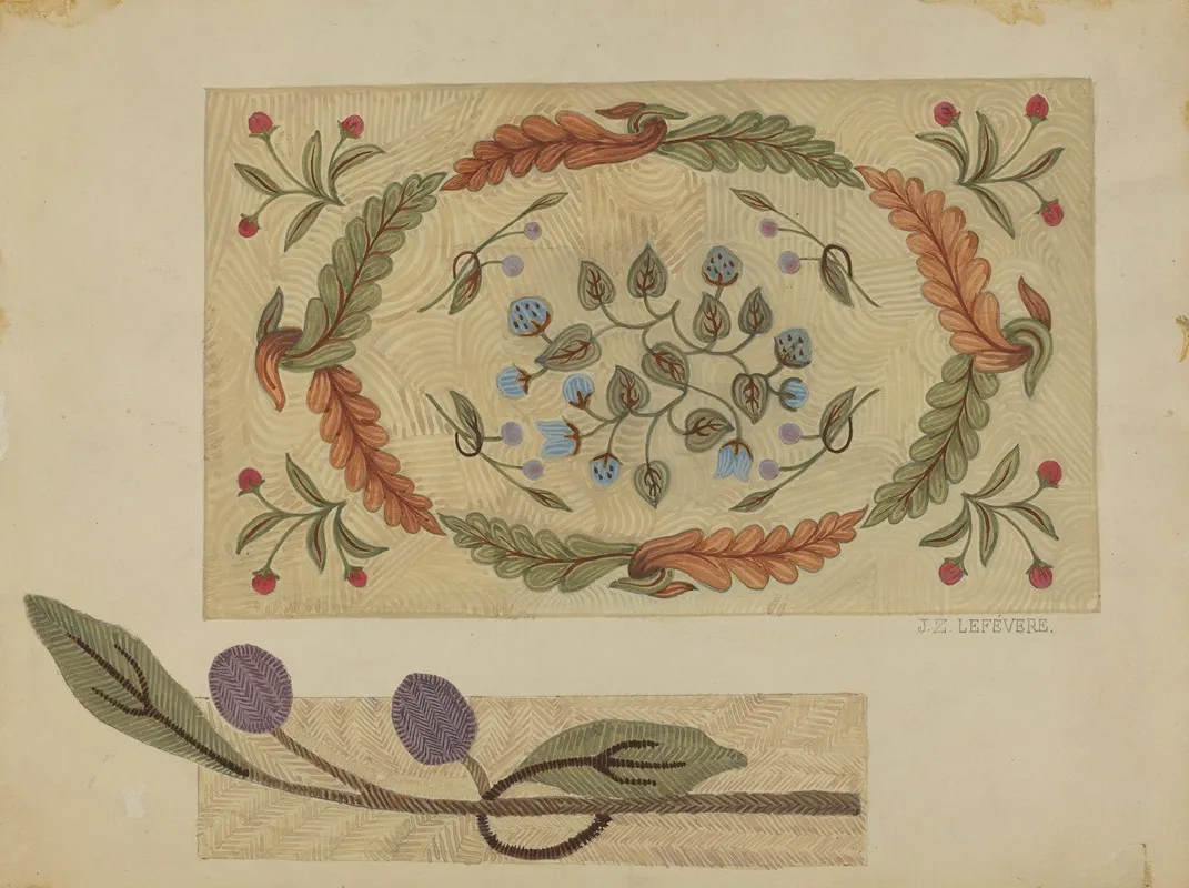 Embroidered Rug 3 by Jules Lefevere - Canvas Print