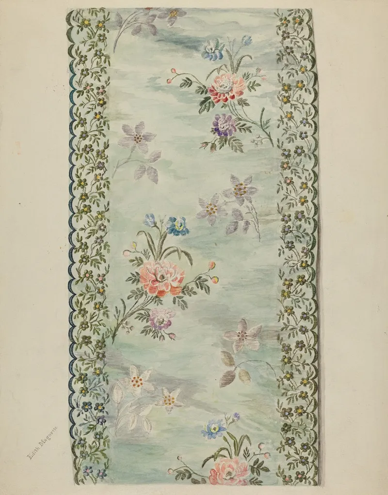 Embroidered Trimmimg by Edith Magnette - Canvas Print