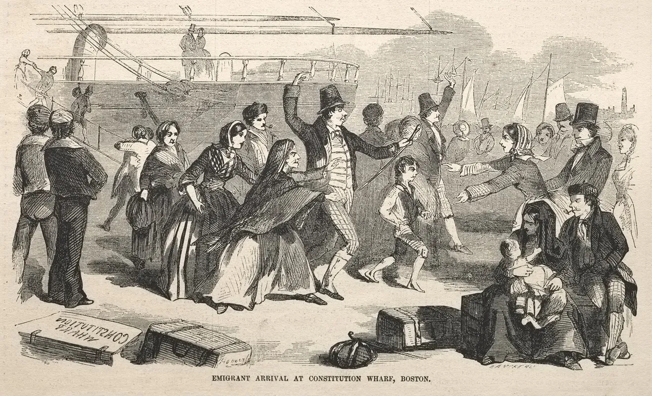 Emigrant Arrival At Constitution Wharf Boston