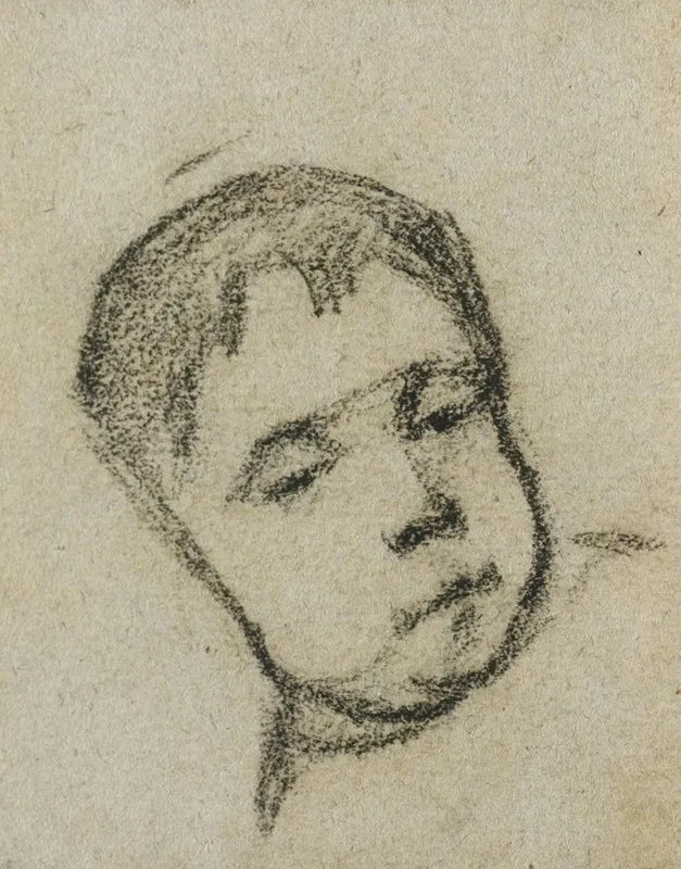 Emil Gauguin As A Child Head On A Pillow