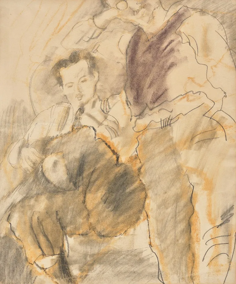 Emile Ganso Et Un Ami by Jules Pascin - Canvas Print