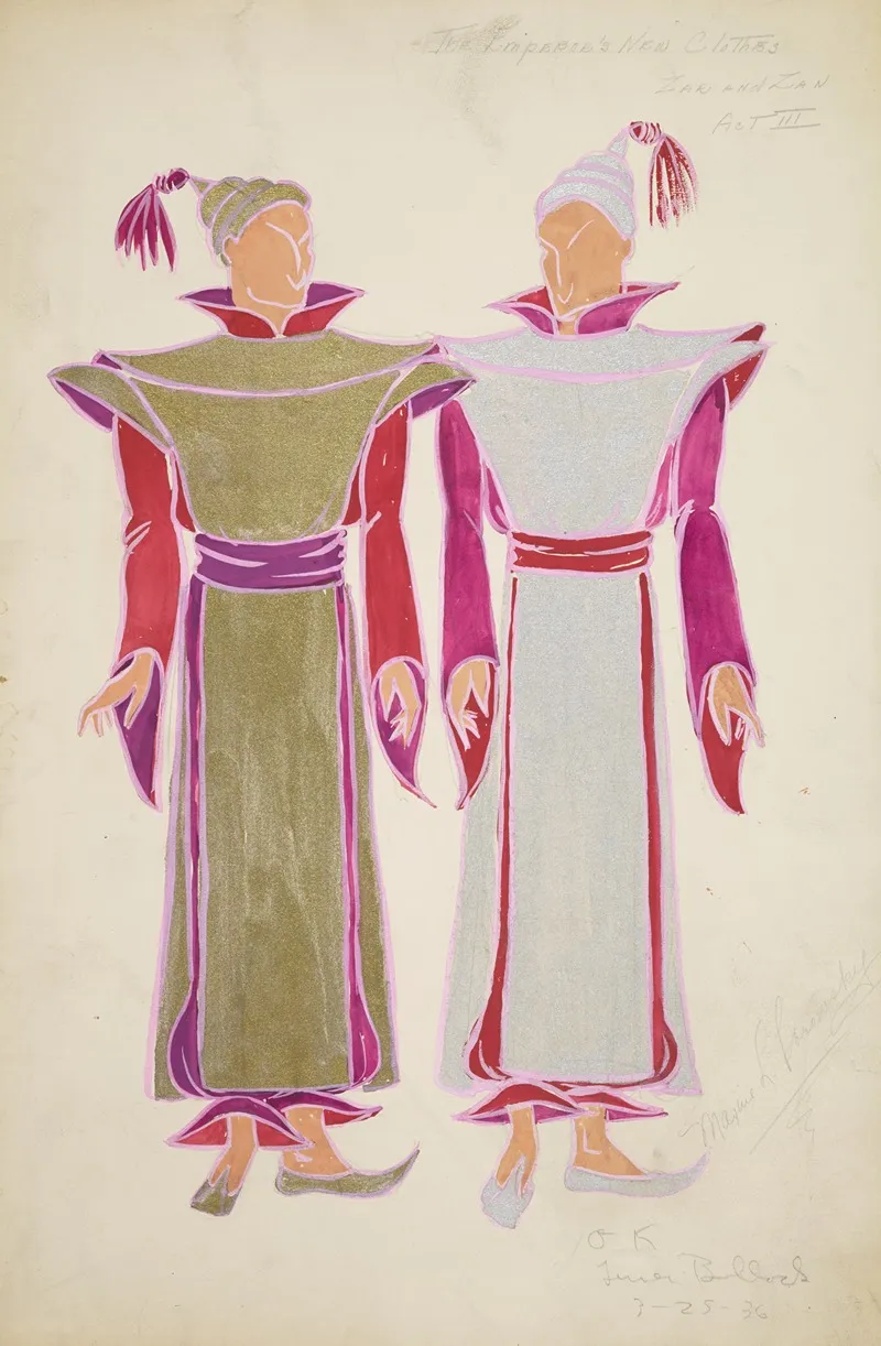 Emperors New Clothes Zar And Zan Act Iii by Maxine Borowsky - Canvas Print