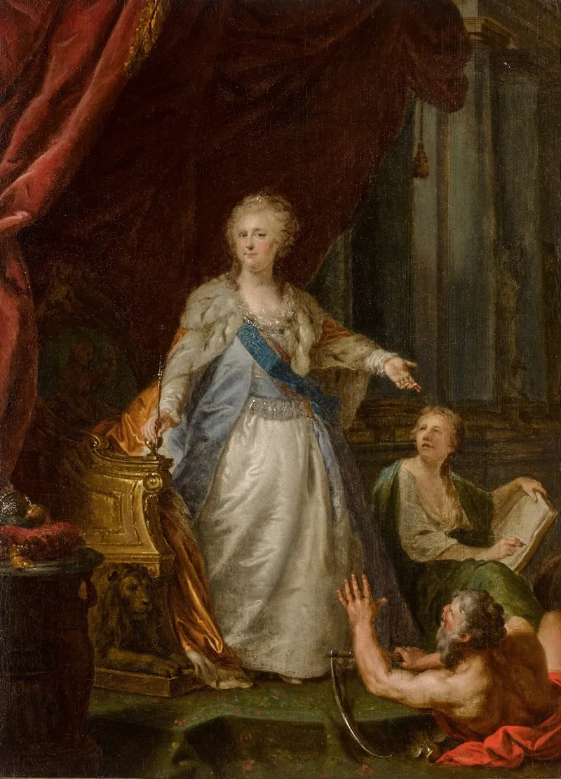 Empress Catherine Ii With Allegorical Figures Of Saturn And History