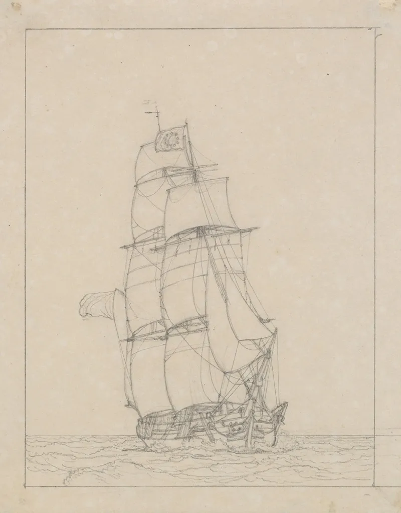 En Brig by Christoffer Wilhelm Eckersberg - Canvas Print