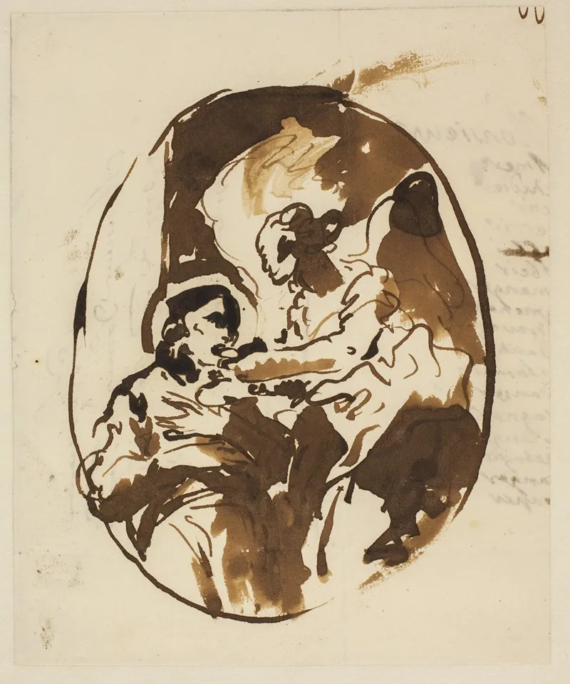 En Helgen Modtager Nadveren by Giovanni Domenico Tiepolo - Canvas Print