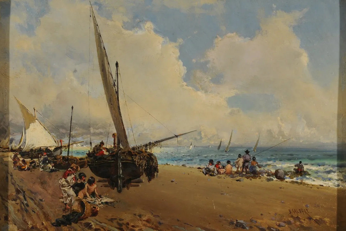 En La Playa 2 by Baldomer Galofre i Giménez - Canvas Print