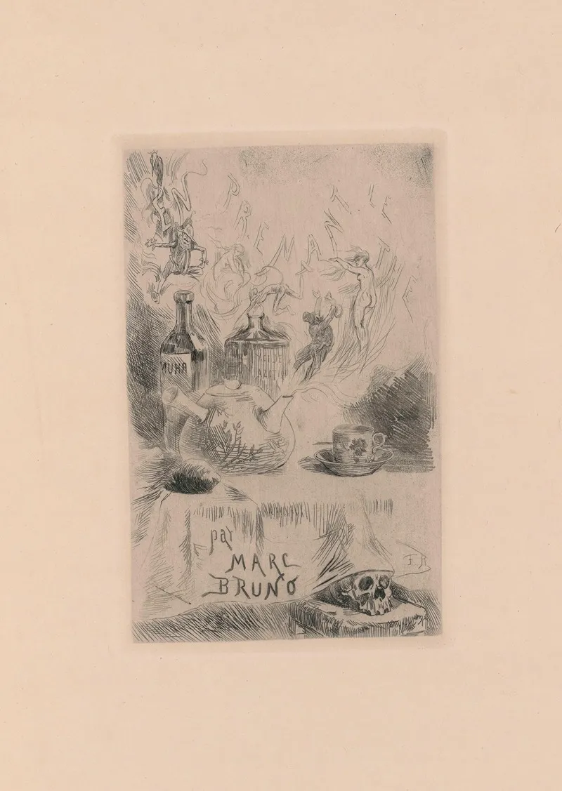 En Prenant Le The by Félicien Rops - Canvas Print