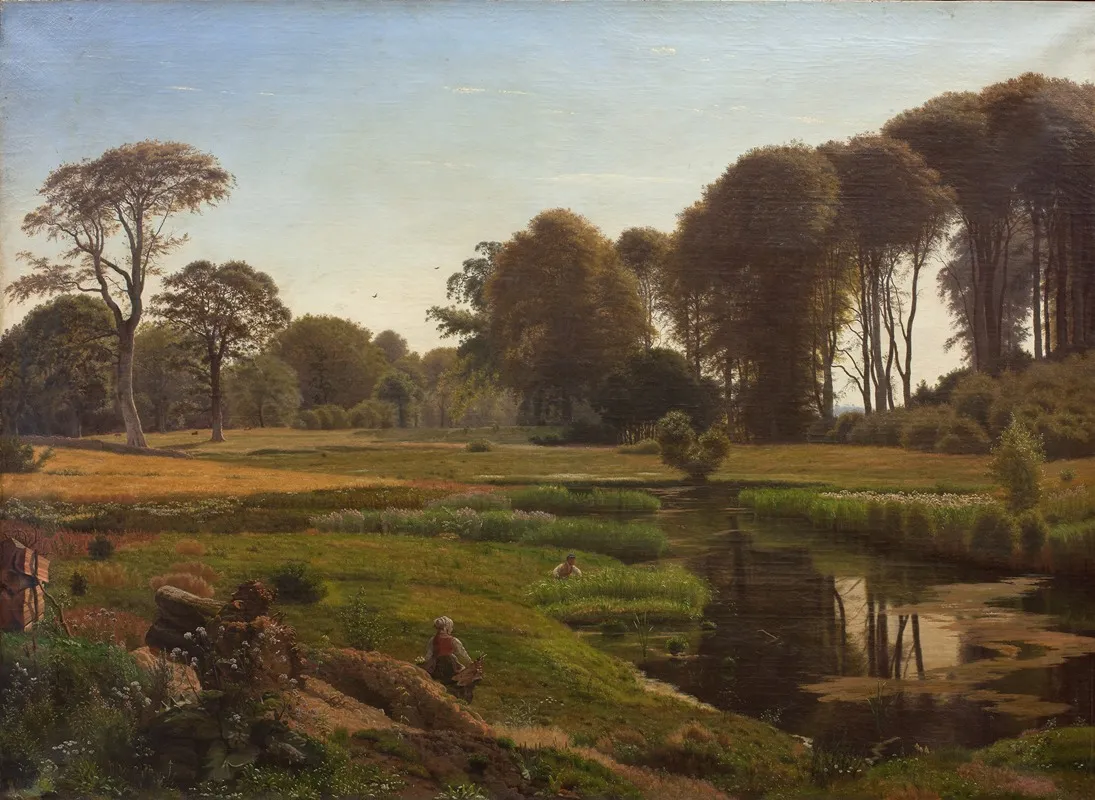 En Sommerdag Motiv Fra Horneland Ved Faborg by Vilhelm Kyhn - Canvas Print