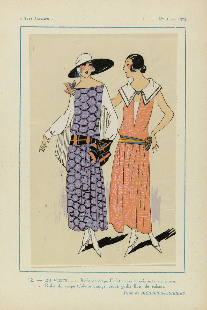 En Visite by G-P. Joumard - Canvas Print