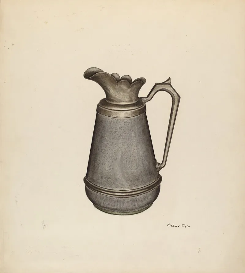 Enamel Pitcher by Richard Taylor - Canvas Print