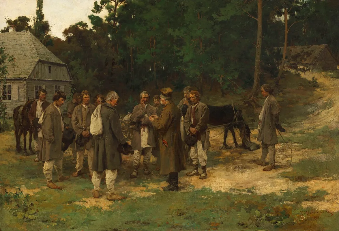 Engaging Workers by Kazimierz Alchimowicz - Canvas Print