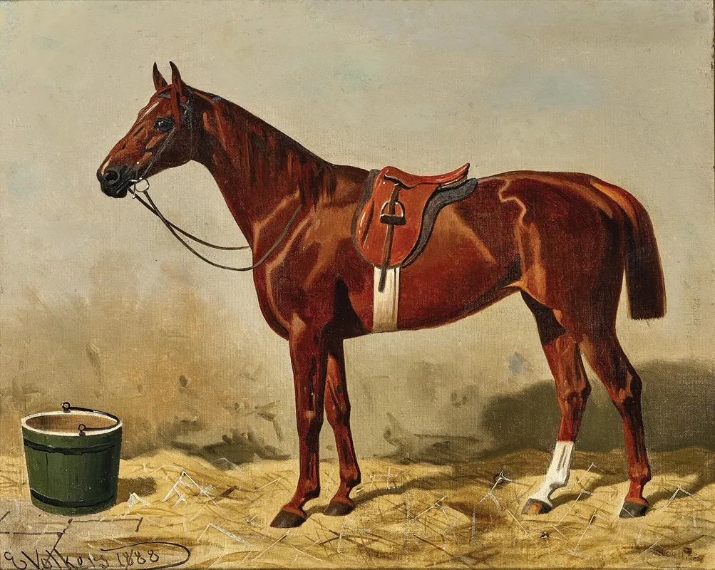 Engl Vollblutstute by Emil Volkers - Canvas Print