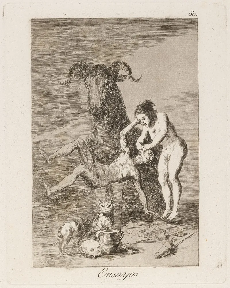Ensayos Trials by Francisco de Goya - Canvas Print
