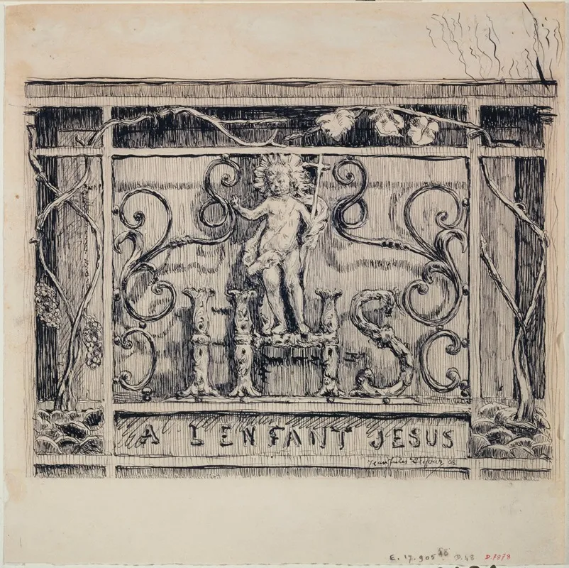 Enseigne A Lenfant Jesus Angle Du 43 De La Rue Des Bourdonnais Et Du 33 De La Rue Saint Honore by Jean-Jules Dufour - Canvas Print
