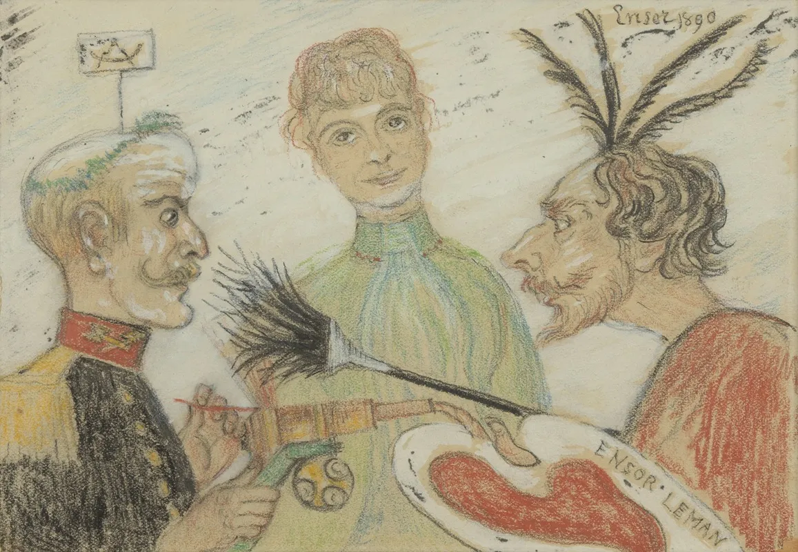 Ensor En Generaal Leman by James Ensor - Canvas Print