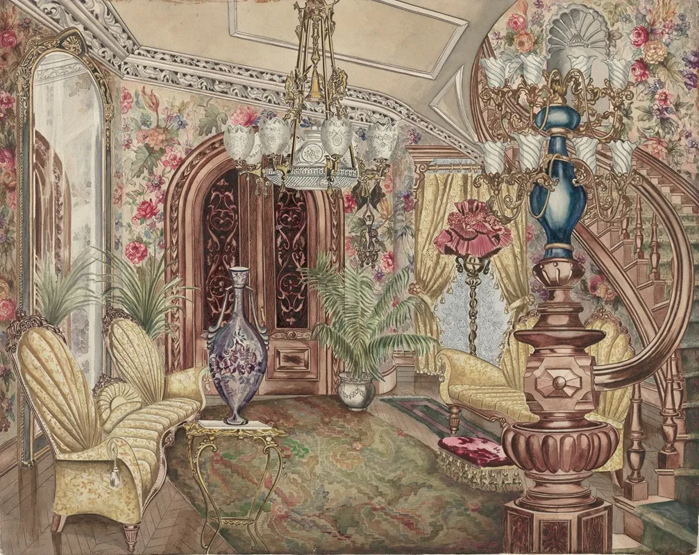 Entrance Hall by Perkins Harnly - Canvas Print