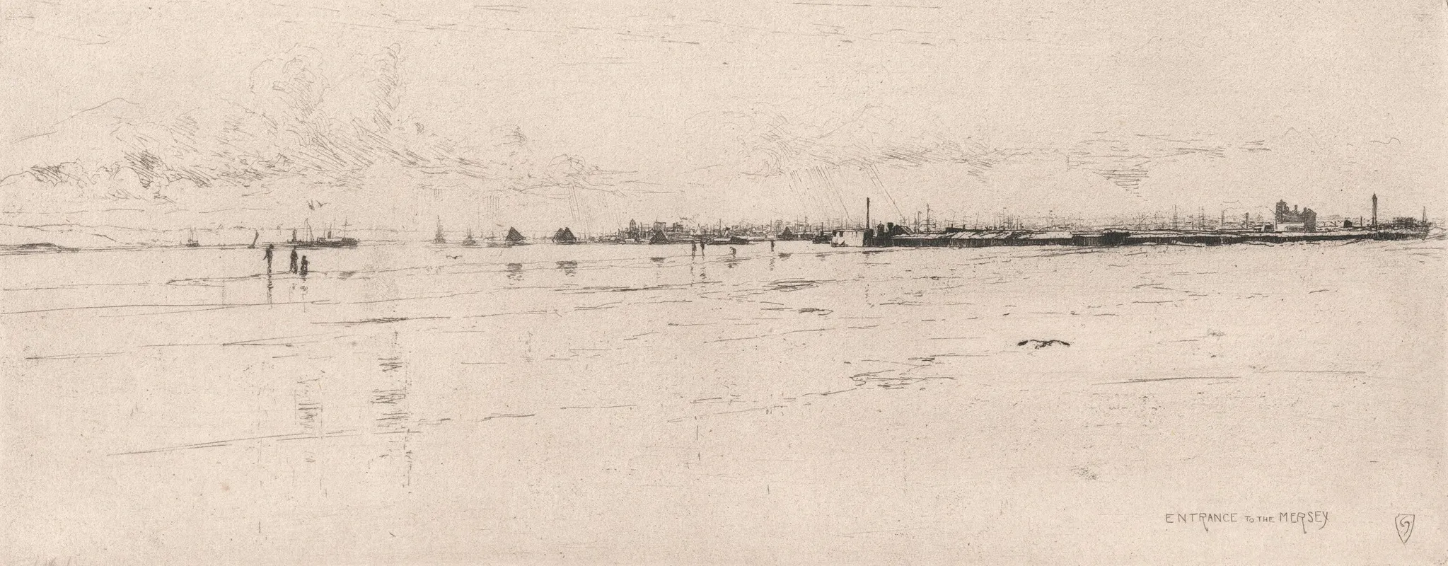 Entrance To Mersey 2 by Sir Frank Short - Canvas Print