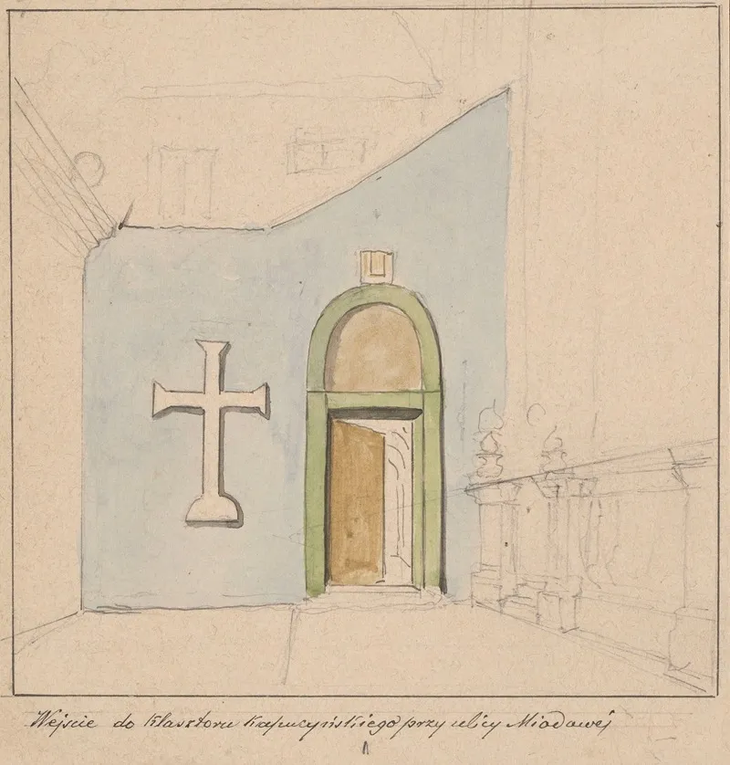 Entrance To The Capuchin Monastery On Miodowa Street