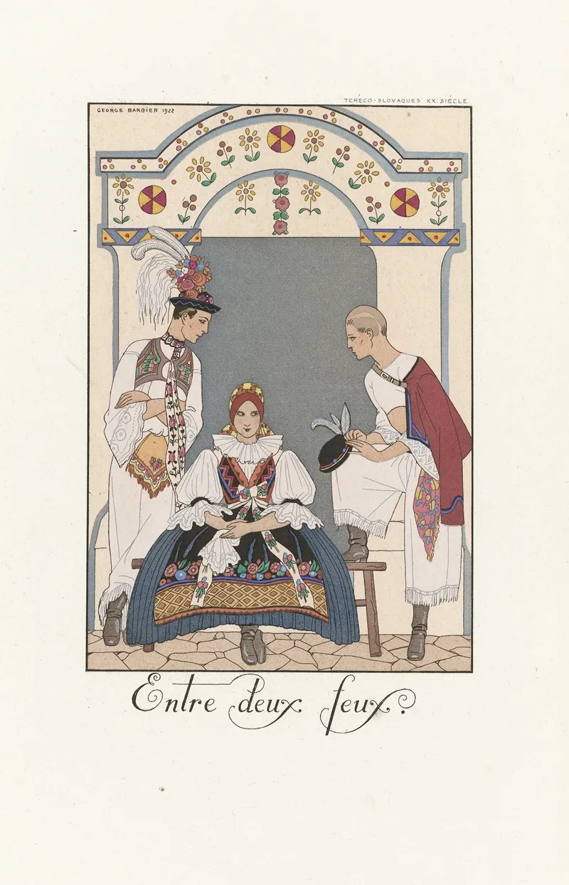 Entre Deux Feux by George Barbier - Canvas Print