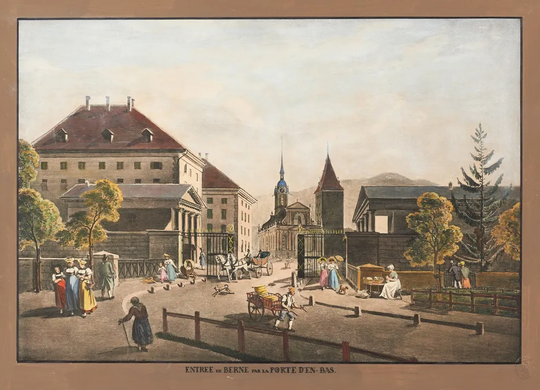 Entree De Berne Par La Porte Den Bas by Gabriel Lory the older - Canvas Print