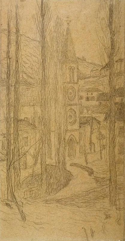 Entree De Village by Henri Martin - Canvas Print