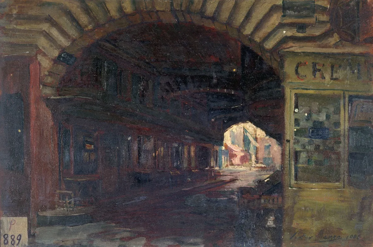 Entree Du Cloitre Saint Honore Rue Des Bons Enfants by Victor Marec - Canvas Print