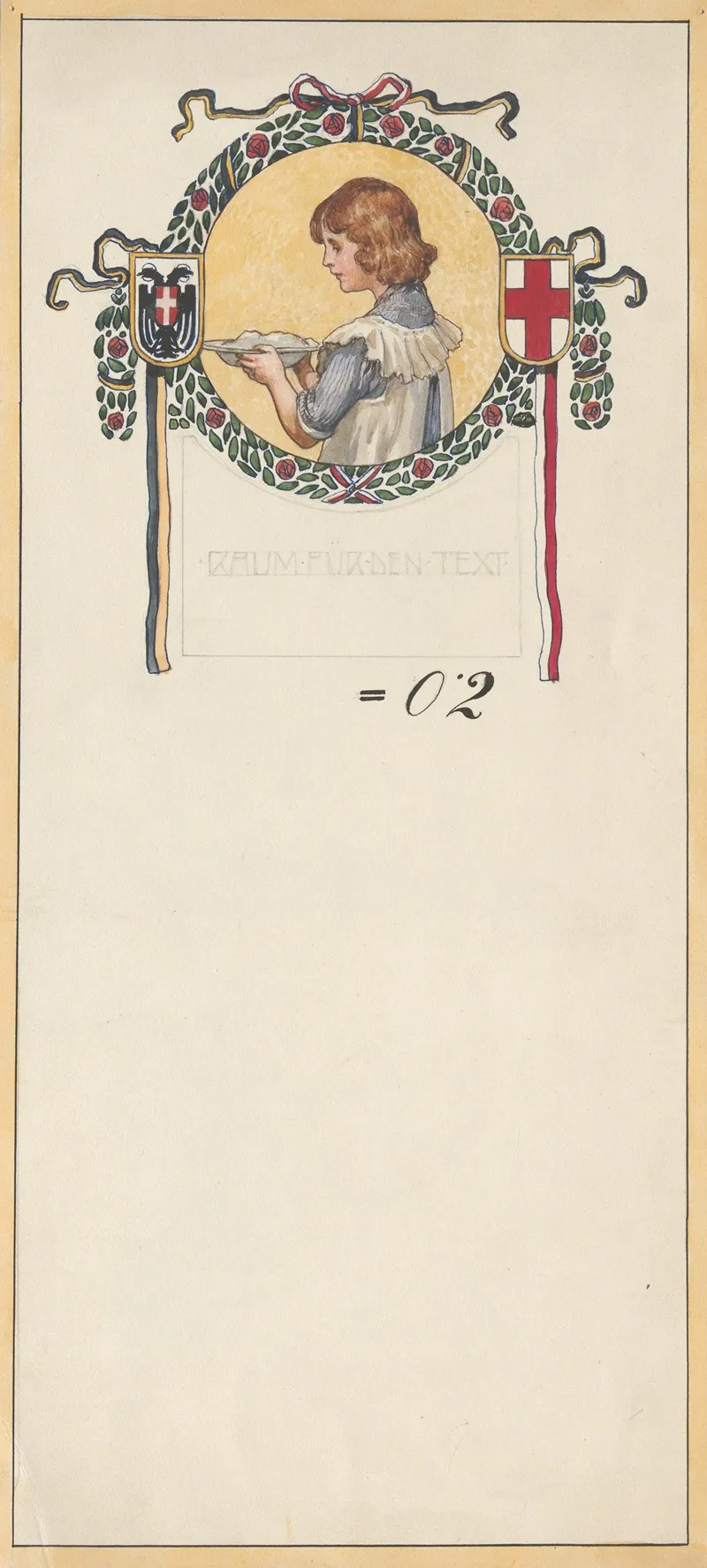 Entwurf Fur Die Rechnungszettel Der Zentralstelle Der Fursorge Fur Die Angehorigen Der Einberufenen 2 by Otto Nowak - Canvas Print