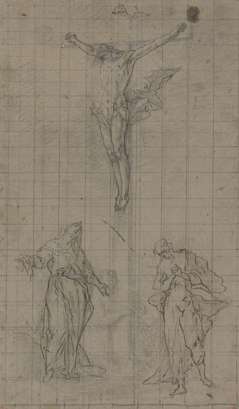 Entwurf Fur Eine Kreuzigungsgruppe Mit Johannes Maria Und Magdalena by Ignaz Günther - Canvas Print
