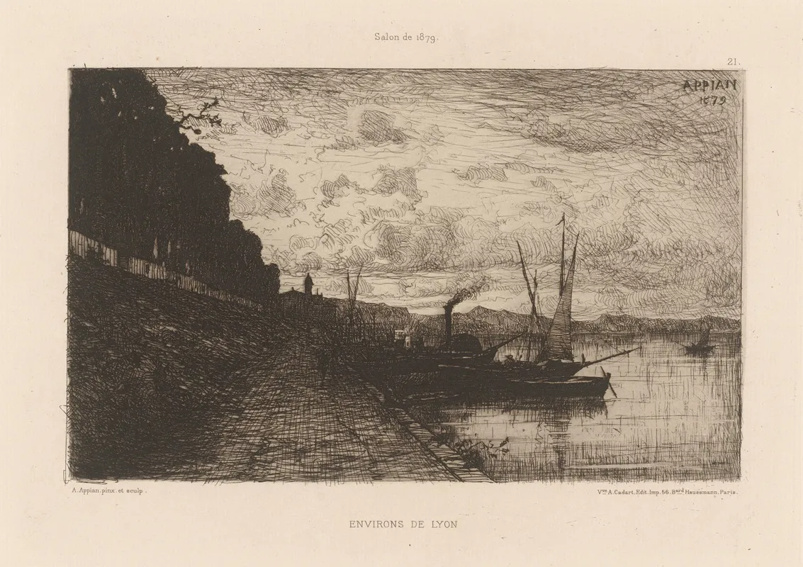 Environs De Lyon by Adolphe Appian - Canvas Print