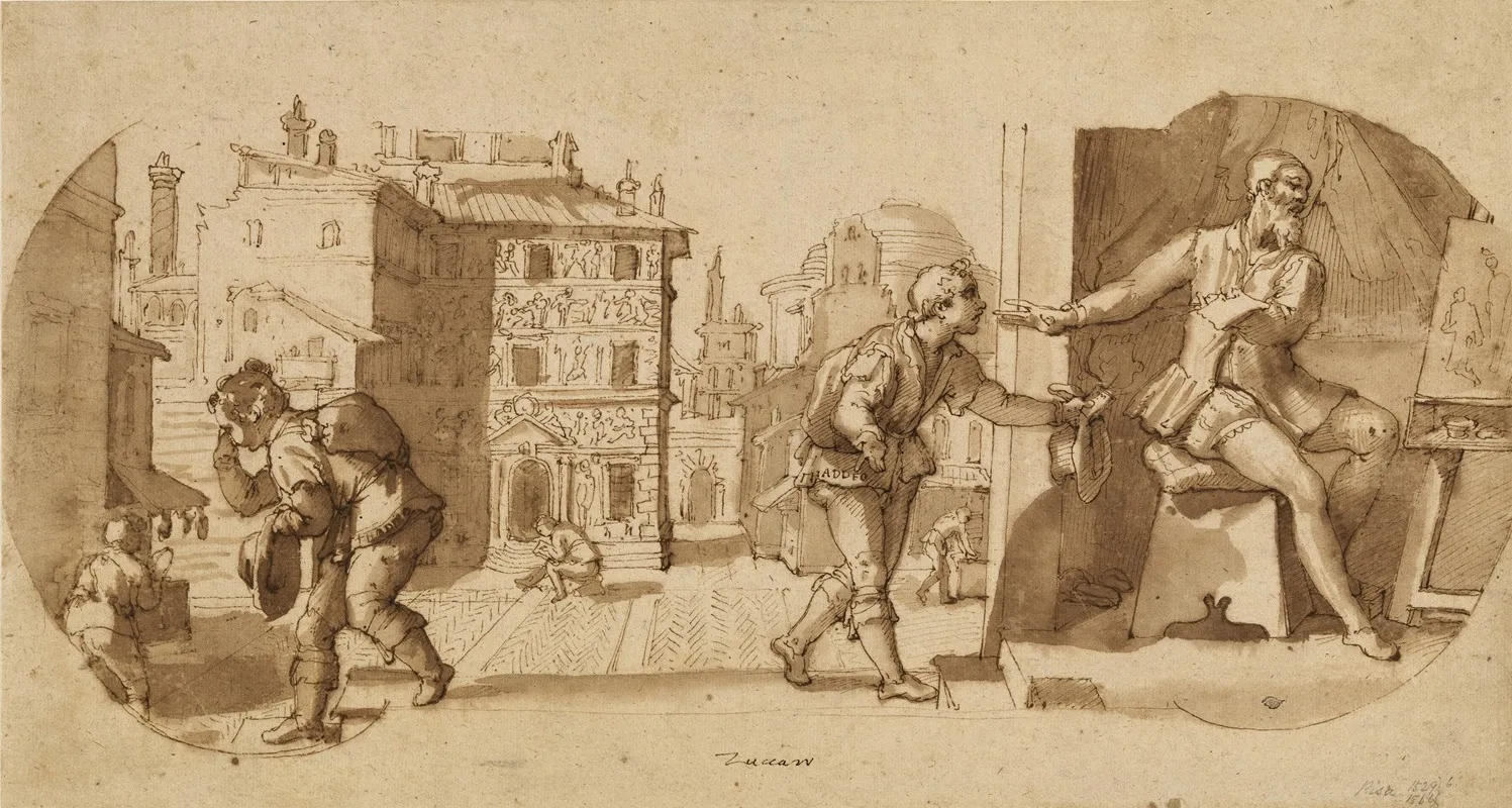 Episode Af Taddeo Zuccaros Liv by Federico Zuccaro - Canvas Print