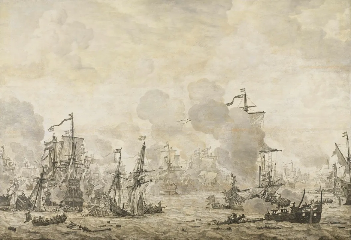 Episode From The Battle Between The Dutch And Swedish Fleets In The Sound 8 November 1658 by Willem van de Velde the Elder - Canvas Print