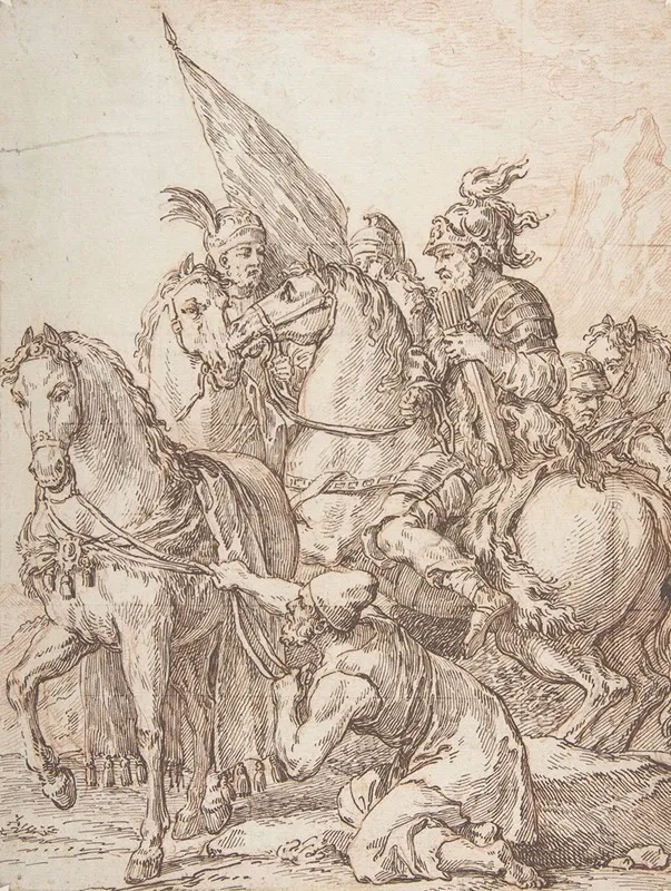 Equestrian Group by Michel-François Dandré-Bardon - Canvas Print