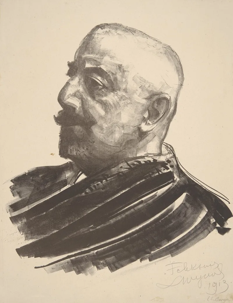 Erazm Baracz Bust In The Left Profile by Leon Wyczółkowski - Canvas Print