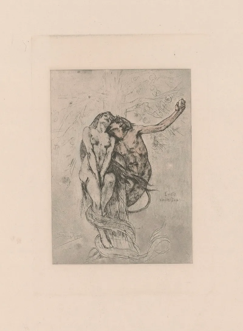 Eritis Similes Deo 2 by Félicien Rops - Canvas Print