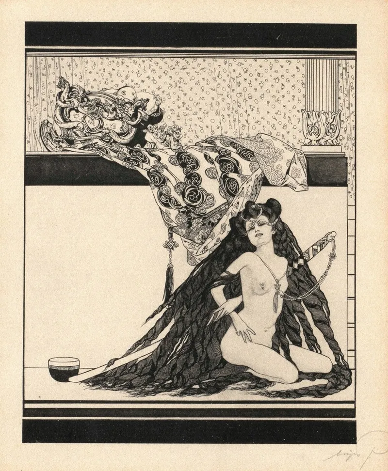 Erotische Darstellung 10 by Franz von Bayros - Canvas Print