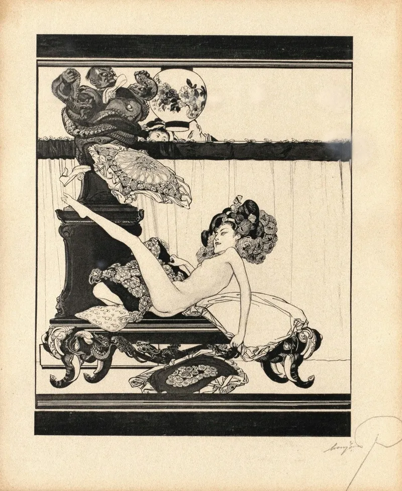 Erotische Darstellung 11 by Franz von Bayros - Canvas Print
