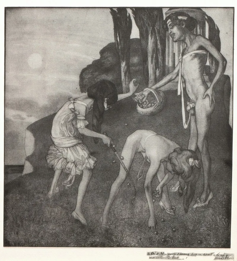 Erotische Darstellung 3 by Franz von Bayros - Canvas Print