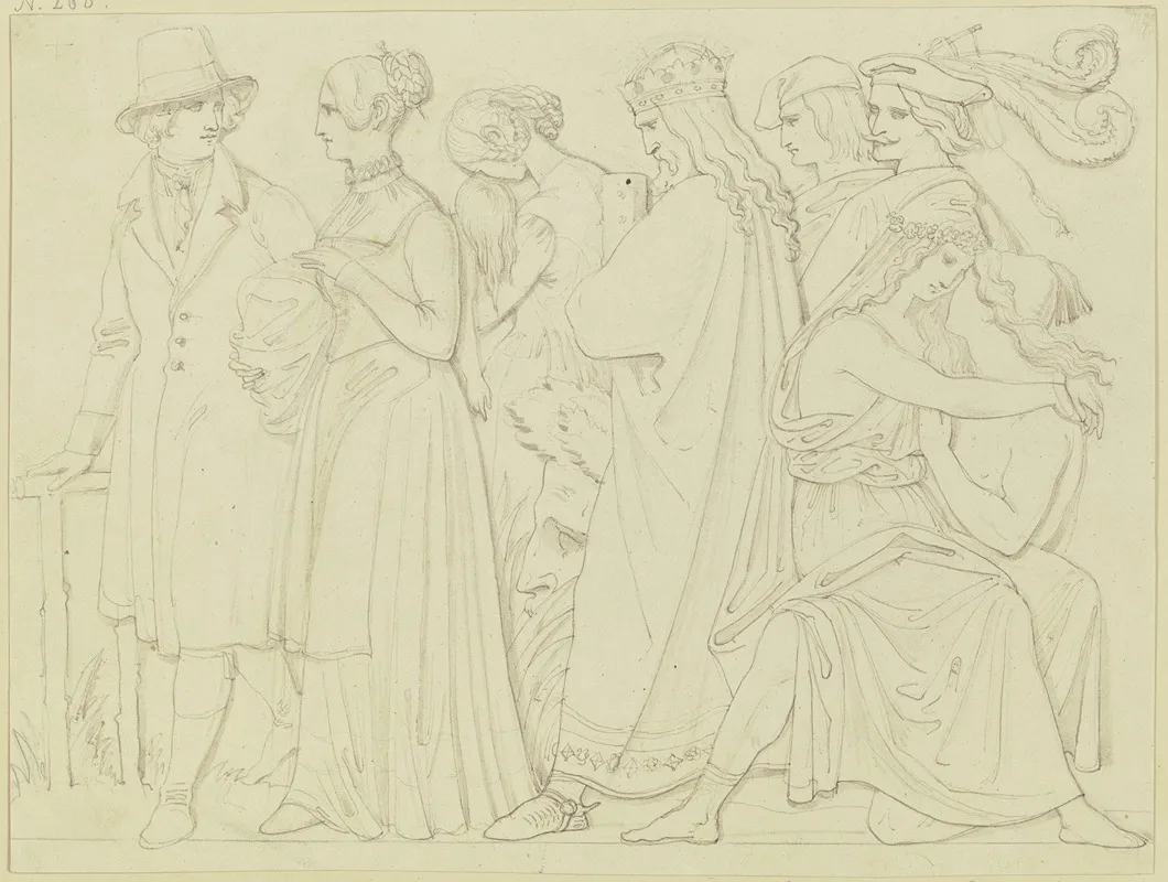 Erster Entwurf Zu Den Vier Reliefs Am Goethe Monument 3 by Ludwig Michael Schwanthaler - Canvas Print