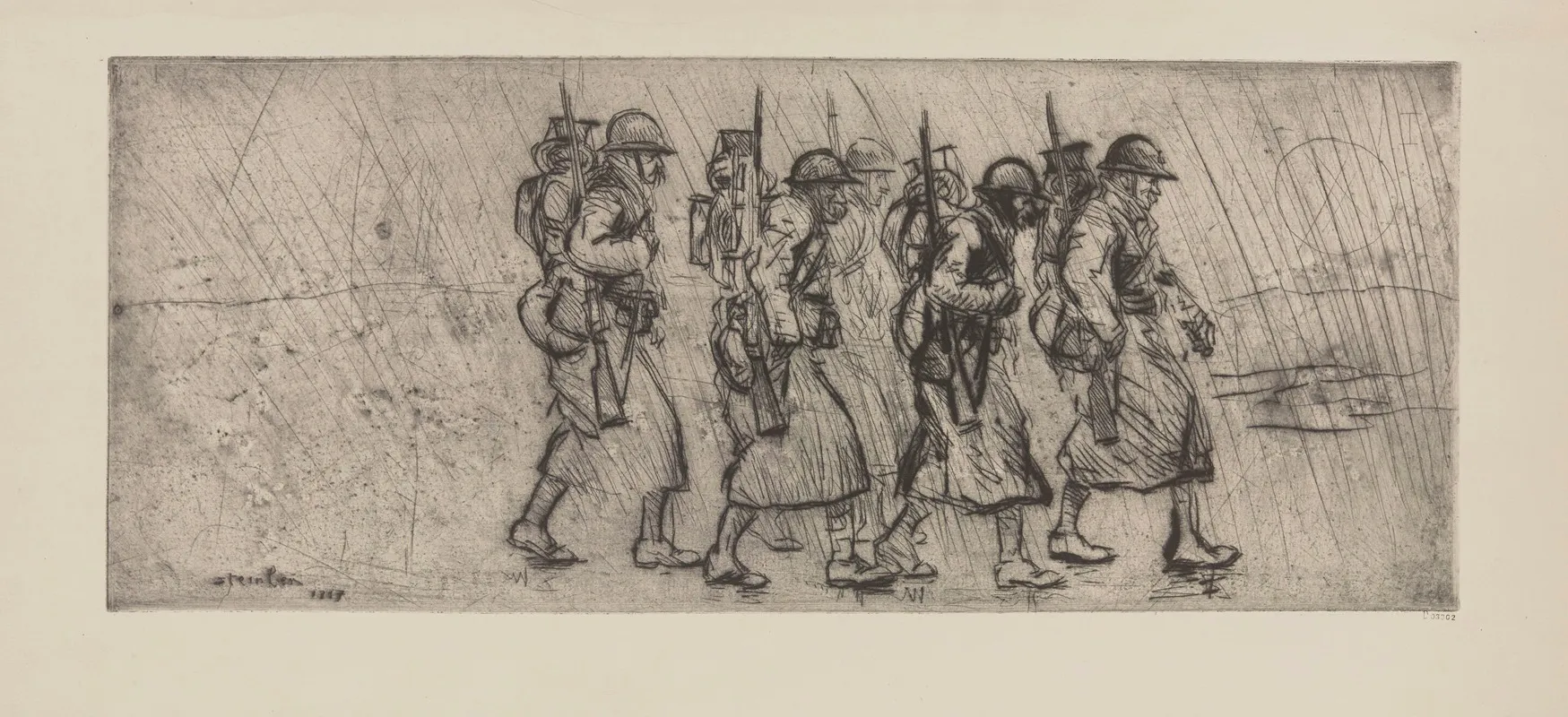Escouade Sous La Pluie by Théophile Alexandre Steinlen - Canvas Print