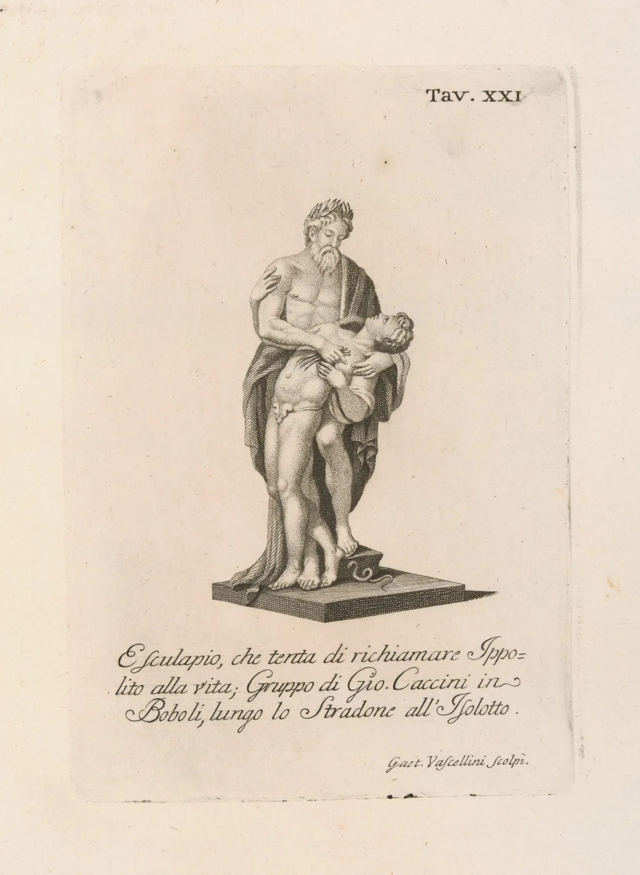 Esculapio Che Tenta Di Richiamare Ippolito Alla Vita Gruppo Di Gio by Gaetano Vascellini - Canvas Print