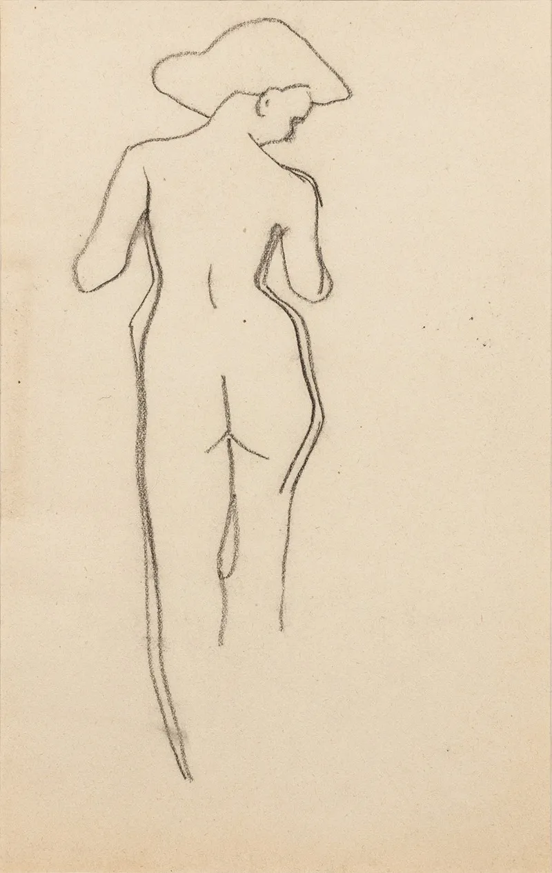 Esquisse De Femme Nue De Dos by Amedeo Modigliani - Canvas Print