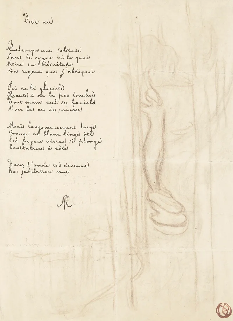 Esquisse De Lencadrement Lithographie Pour Petit Air De Stephane Mallarme