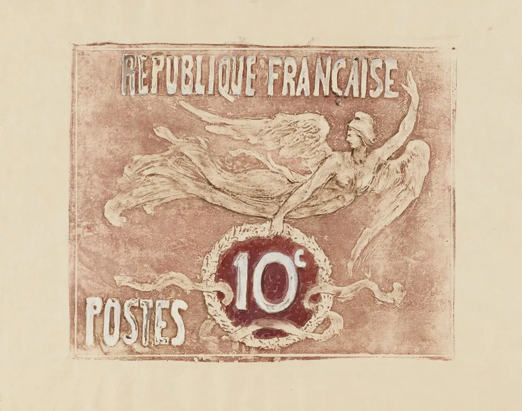 Esquisses De Timbres Pour Un Concours 10 Centimes 2 by Pierre Roche - Canvas Print