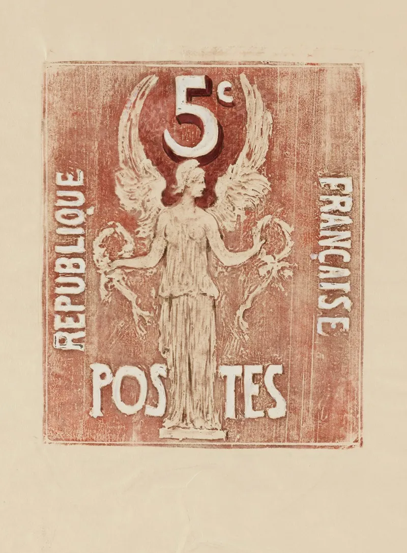 Esquisses De Timbres Pour Un Concours 5 Centimes by Pierre Roche - Canvas Print