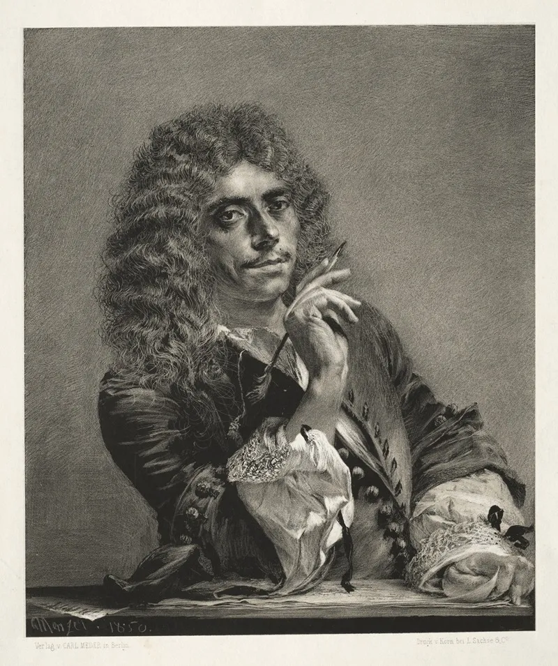 Essay On Stone With Brush And Scraper Portrait Of Moliere