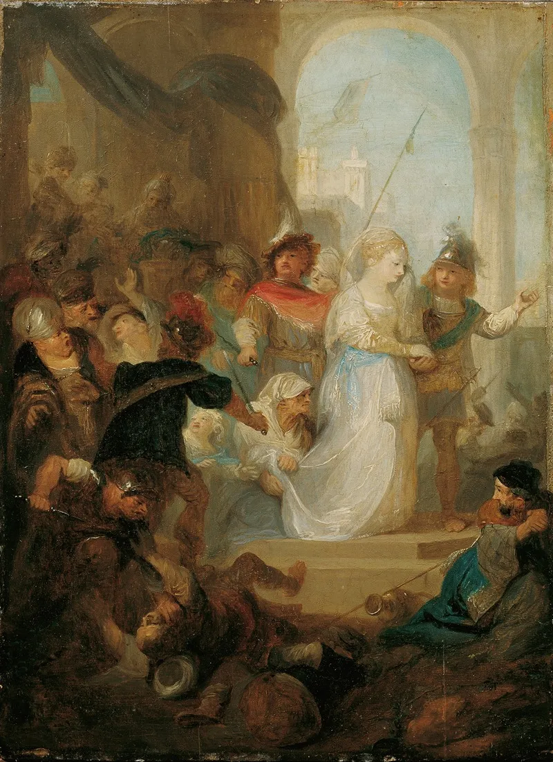 Esther Und Hatach by Franz Anton Maulbertsch - Canvas Print