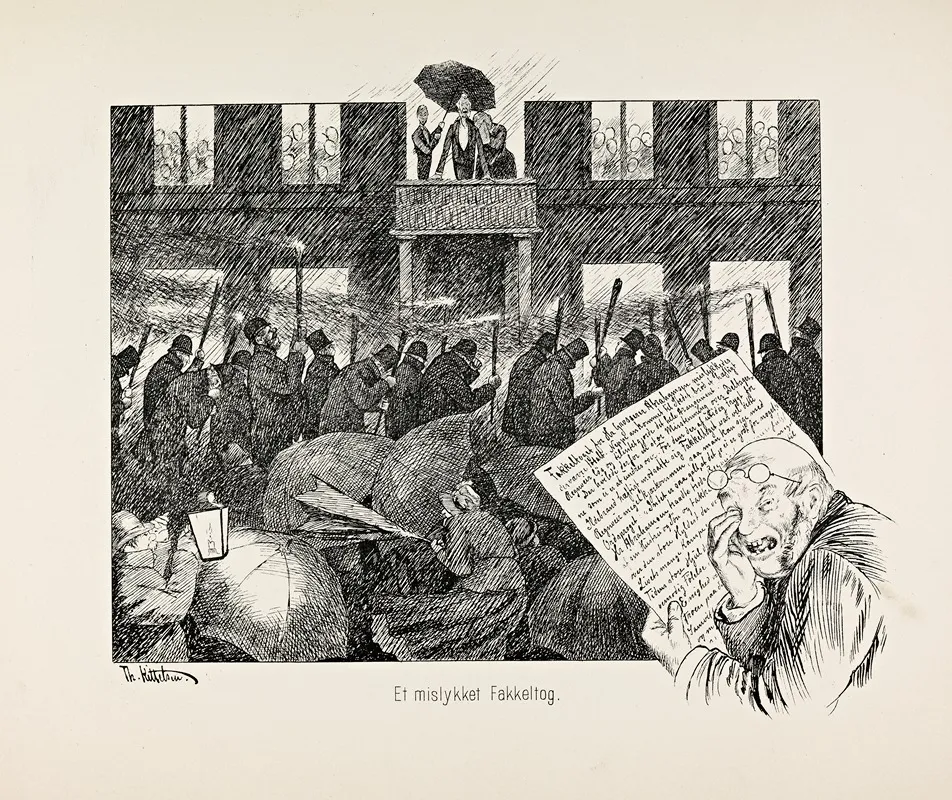 Et Mislykket Fakkeltog by Theodor Kittelsen - Canvas Print