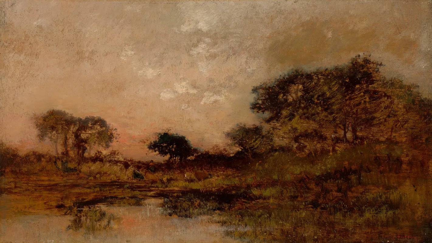 Etang Au Crepuscule by Théodore Rousseau - Canvas Print